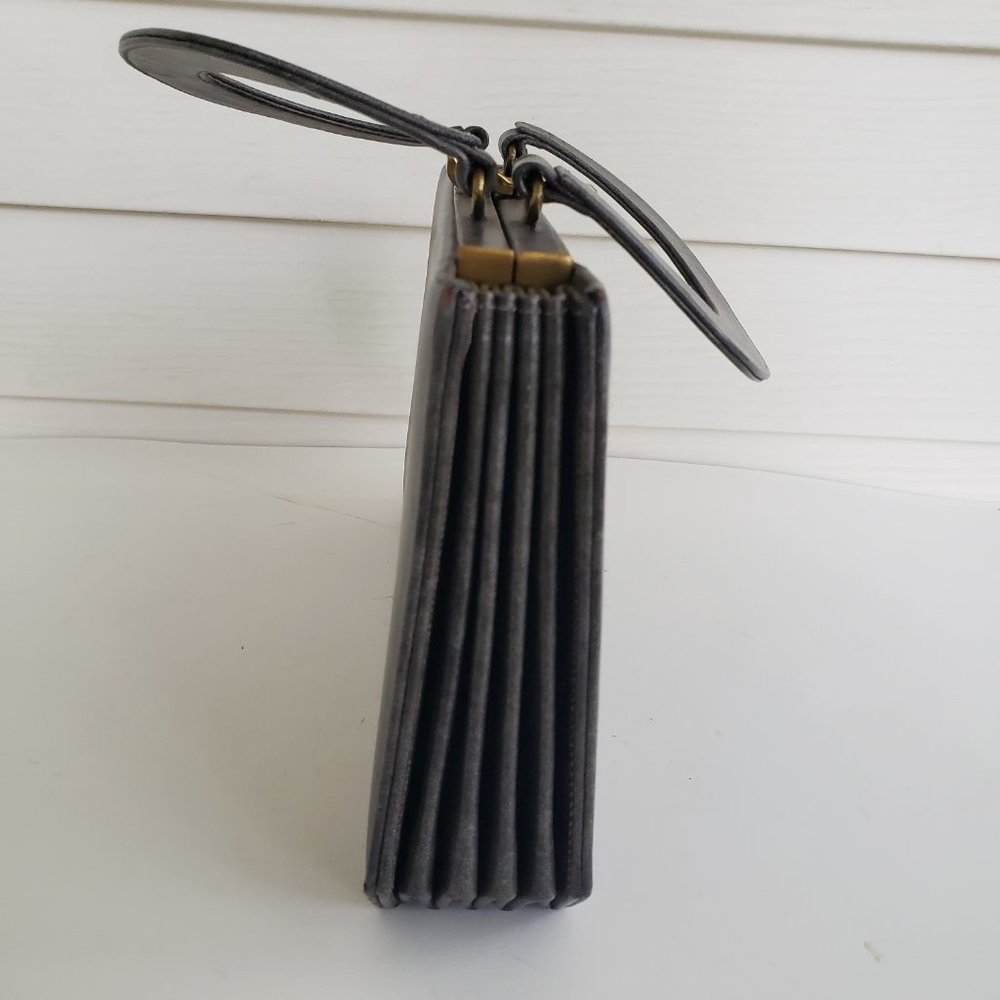 Vintage 60s Susan Gail Original accordion style top handle marble grey handbag - Picture 6 of 12